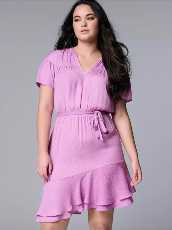 Simply Vera Vera Wang Dresses & Skirts - Simply Vera Vera Wang Lavender Dot-Texture Blouse